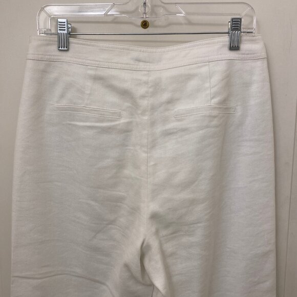 J. Crew Sailor Style White High Waisted Cropped Wide Leg Linen Blend Pants Sz. 6 - Picture 6 of 9